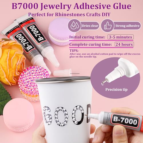 Silver Clear Resin Rhinestones 25000pcs Crafting Gems with Glue - Large Pack