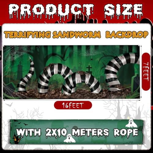 Halloween Garage Door Cover - Striped Snake Pattern 7x16 ft - Black White - Halloween Decor
