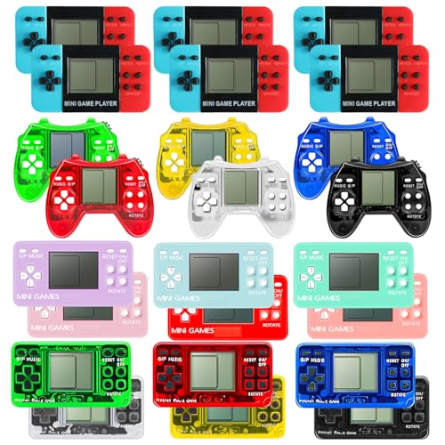 Video Game Keychain Favors for Kids - 24 Retro Mini Arcade Toys for Parties