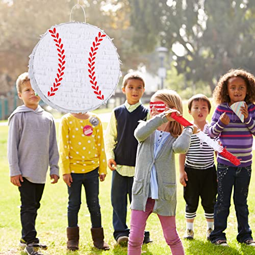 Baseball Piñata Party Supplies with Stick and Blindfold - Sports Theme Decoration
