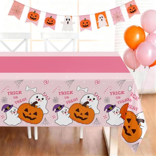 Childom Halloween Pink 3 Pack Rectangle Tablecloth for Party Decor