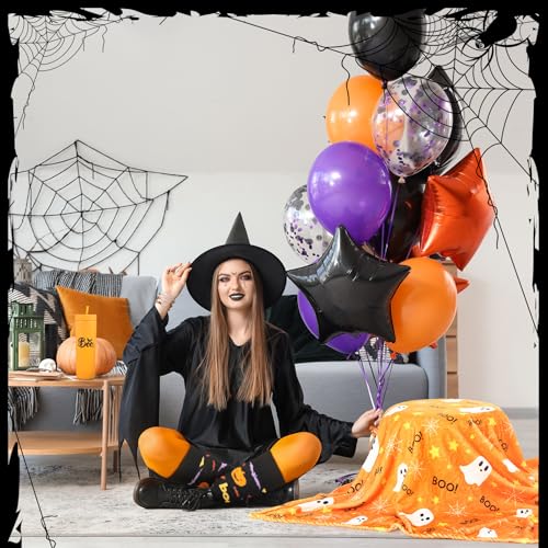 Halloween Boo Gift Set with Ghost Cup Blanket Socks Bracelets - Orange Themed