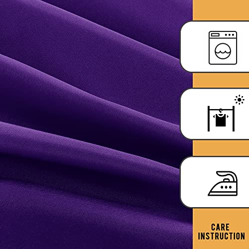 Obstal 2 Pack Purple Fitted Tablecloths for 4ft Rectangle Tables - Waterproof & Stain Resistant