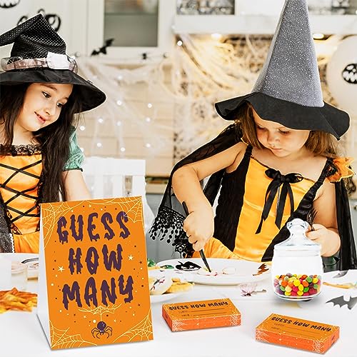 Halloween Guessing Game Set with Sign and Cards - Party Activity and Decoration