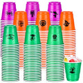 Halloween 2 oz Disposable Plastic Shot Glasses - Pack of 100, Spooky Colors & Designs
