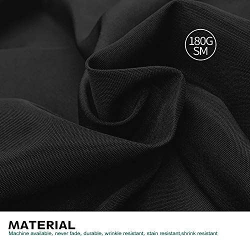 Black Rectangle Tablecloth 90x132 Inch for 6-8 Foot Tables - 2 Pack, Premium Polyester, Versatile & Easy Care - Variation: Black / 90" x 132"