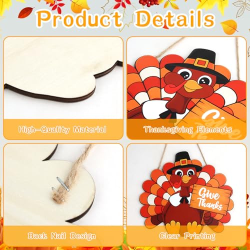 Thanksgiving Turkey Door Wreath Sign - Fall Harvest Front Door Decor