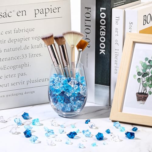 Blue Series Fake Ice Cubes & Crushed Rocks Set - 1140 Pcs Vase Fillers & Party Decor