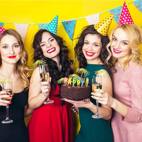 Gold Firework Cupcake Toppers - 200 Pcs Party Decoration & Cake Picks