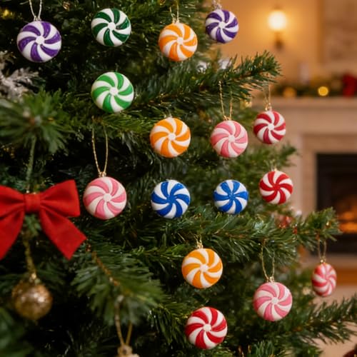 Purple White Candy Cane Christmas Ornaments Bulk Set - 100PCS Holiday Decor