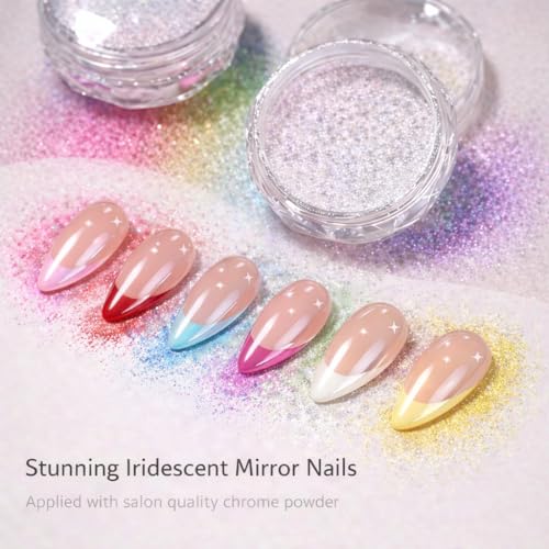 Black French Tip Press On Nails Short Almond Chrome Sparkle Set - Reusable 30 Pcs