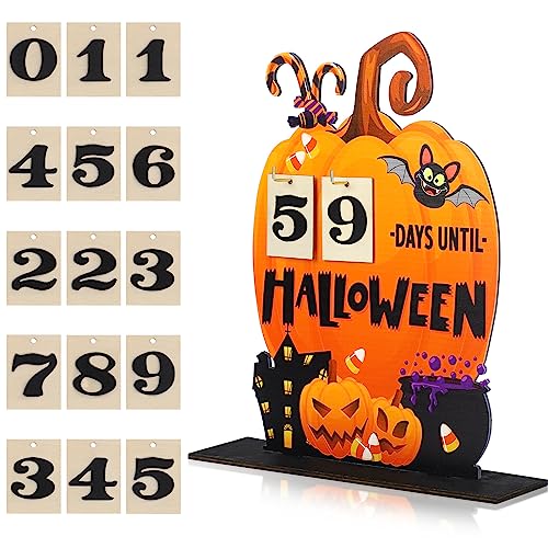 Halloween Wooden Advent Calendar Pumpkin Countdown Decor for Kids & Home