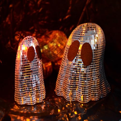 Halloween Disco Ghost Decor Set - Glitter Tabletop Props for Indoor Holiday Party