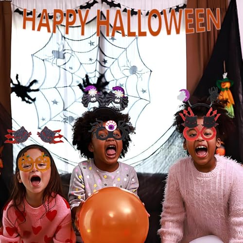 Halloween Party Headbands & Glasses Set - 20 Pieces Costume Accessories for Kids & Adults