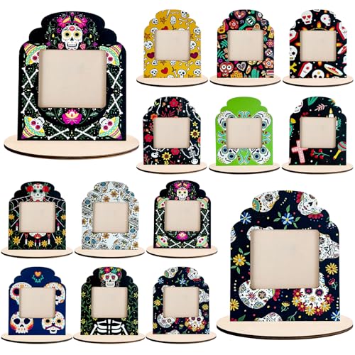 Dia De Los Muertos Decorative Picture Frames Set of 12 - Mexican Folk Art Altars