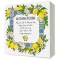 Lemon Wooden Sign Decor - 5x5 Inch Wall or Desk Accent