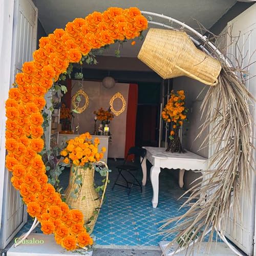 Orange Faux Marigold Flower Heads - 6cm, 100pcs for DIY Decorations