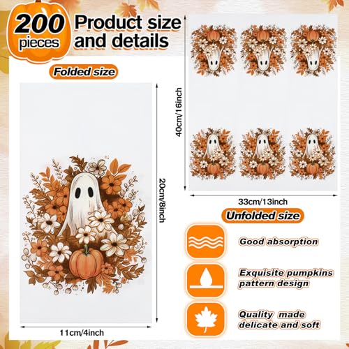 Halloween Ghost Guest Hand Towels - 200 Disposables for Bathroom & Party