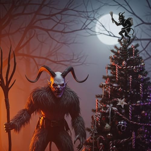 Krampus Christmas Tree Topper - Gothic Halloween Holiday Ornament 11.9 x 9 Inches