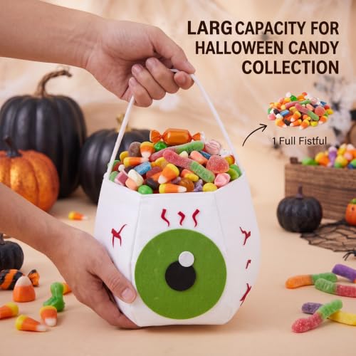 Halloween Eyeball Candy Buckets Set of 3 Reusable Trick or Treat Bags
