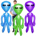 Inflatable Alien Party Decorations Set - 67 Inch Jumbo Blow-up Toy in Blue, Green & Purple