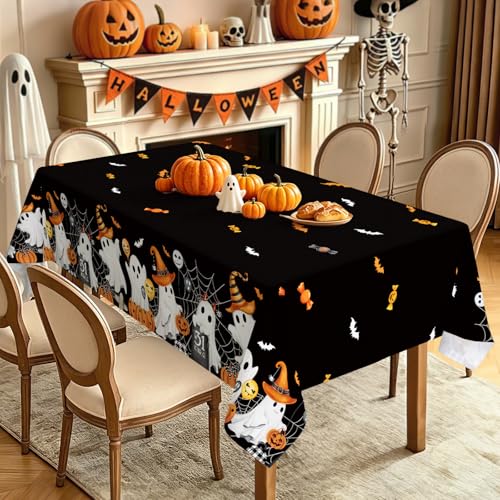Ghost Bat Pumpkin Plaid Table Cloth 55x70 Inch - Fall Home Decor - Rectangular Variation of THIS listing