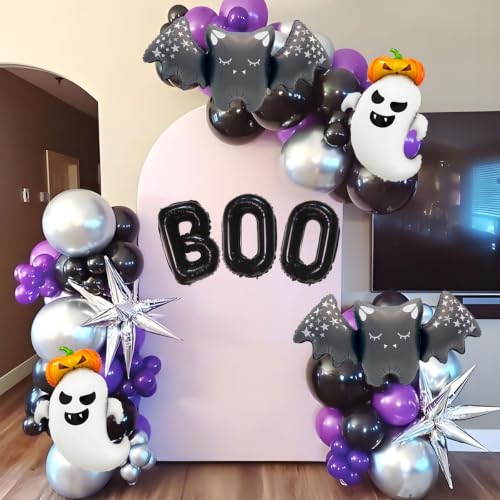 Halloween Balloons Set - Ghost, Pumpkin, Bat Foil Balloons for Party Decorations