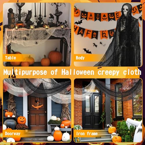 Halloween Creepy Cloth Set - 6 Pack Black & Red 30x72 Inch Decor