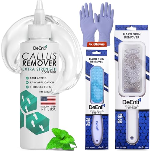 Foot Callus Remover Kit with Mint Gel, Rasp & File for Home Pedicure