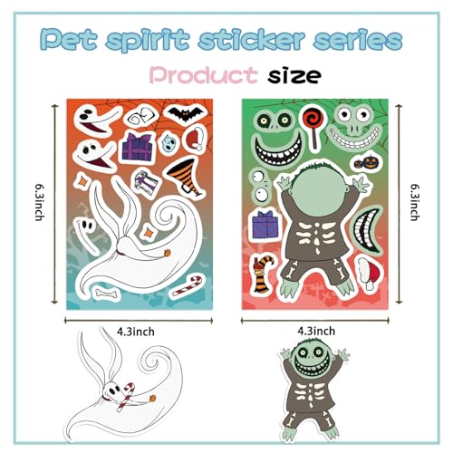 Make a Face Stickers Pack - Pink, 24 Sheets, Halloween & Holiday Party Decor