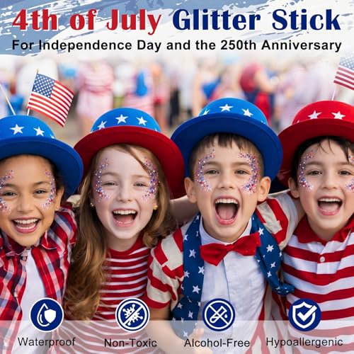 Multi-Purpose Face & Body Glitter Stick - High Pigment, Sweatproof Festival Makeup