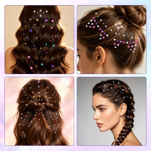 Colorful Face Gems Self-Adhesive Eye & Body Rhinestones - Vibrant 15 Colors, 3 Sizes - Rosiour