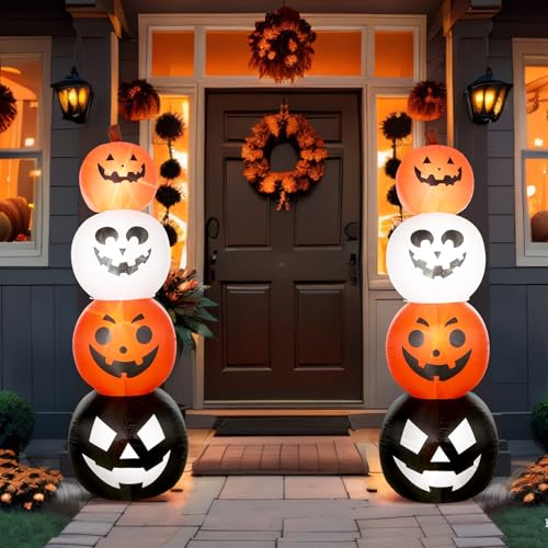 Halloween Inflatable Pumpkin Light Up Yard Decor - 4.6 ft, 2 Pack - Variation: Pumpkin