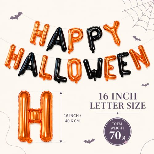 Halloween Balloons Banner 16 Inch Foil Inflatable Party Decorations Orange Black