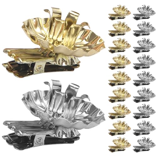 Christmas Tree Candle Holder Clips Set - Gold & Silver Decorative Candle Stands for Holiday Decor