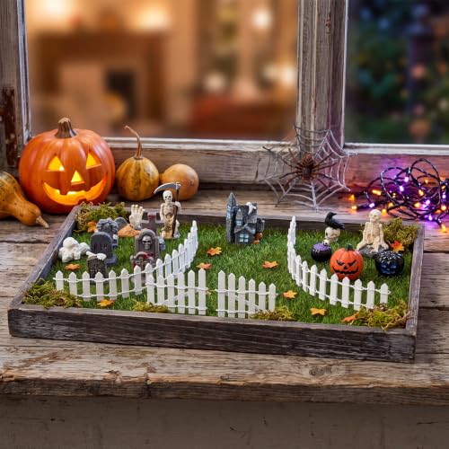 Halloween Fairy Garden Miniature Decor Set with Tombstones & Spooky Figures