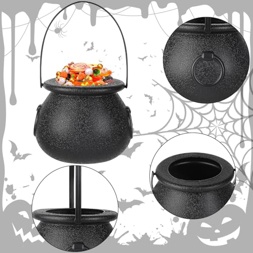 Black Mini Cauldrons with Handle 12pcs Halloween & St. Patrick’s Day Party Favors