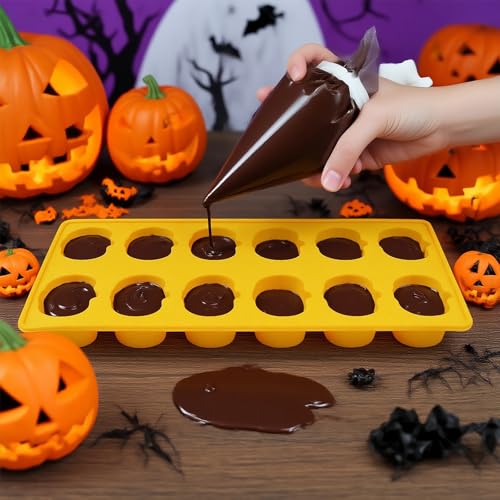 Pumpkin Silicone Chocolate Mold, 3 Pack Mini Autumn Fall Candy Molds - Halloween & Thanksgiving Decor