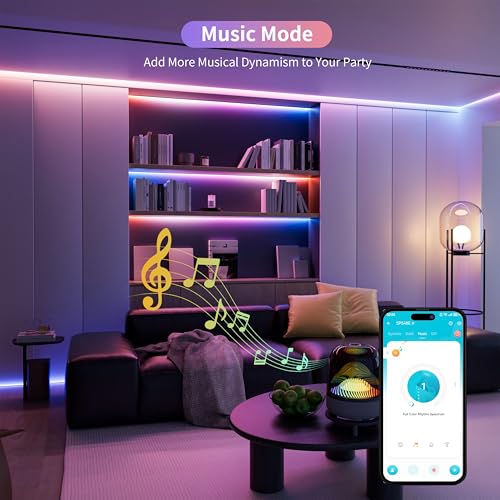 32.8ft RGB Smart IC COB LED Strip Light - Color Flowing & Music Control