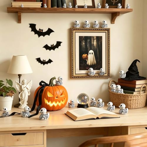 100Pcs Halloween Mini Skeleton Duck Decorations - Tiny Spooky Party Favors