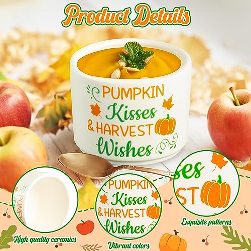 Mini Autumn Ceramic Candy Dish Set - Pumpkin & Maple Leaves, 3.5x2.8 Inches - Fall Decor, Thanksgiving Tableware (Variation of 1)