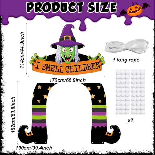 Halloween Witch Porch Sign Banner with