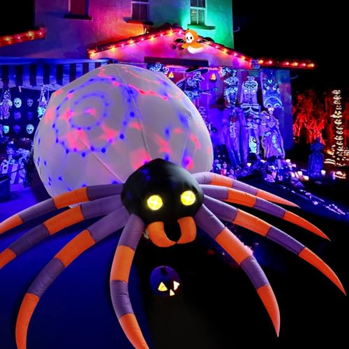 16FT Giant Halloween Inflatable Spider with Magic LED Lights Outdoor Yard Decor