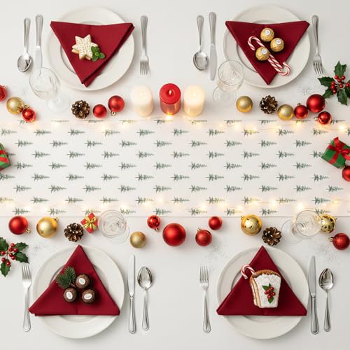Christmas Tree Fleece Table Runner 12 Inch x 27 Yards Holiday Decor