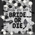 Gothic Bachelorette Party Decorations Set with Balloons Banner Veil Fringe Curtains