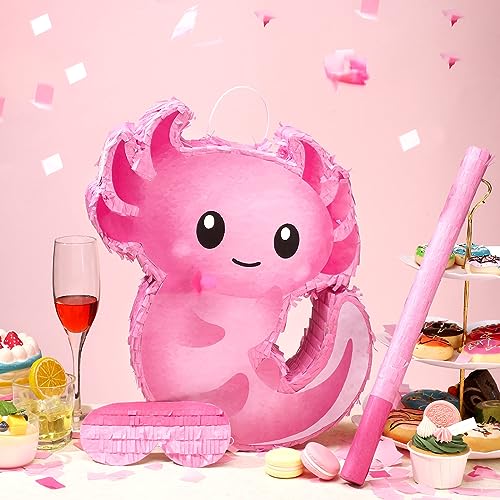 Pink Axolotl Piñata for Kids Birthday & Party Decorations - Variation: Axolotl