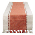 DII Dobby Stripe Table Runner - 13x72 Burnt Orange & Cream Variation