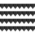 Black Glitter Triangle Pennant Banner Flag - Metallic Bunting for Party Decorations