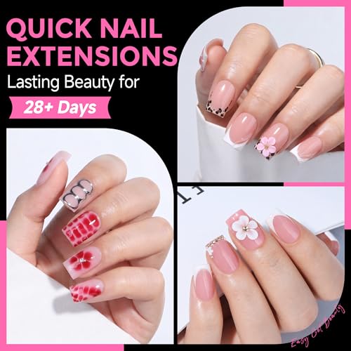 UNA GELLA Short Sharp Square Nail Tips 216pcs - Pre-Etched, Flexi Gel, 12 Sizes