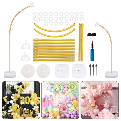 Gold Balloon Arch Stand with Base 8.2FT & 6FT - Creative DIY Event Decor - Variation of THIS listing